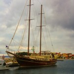 Zadar kikötő, hajó Horvát tengerpart